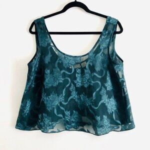 Victoria’s Secret Gold Label Crop Top M Sheer Floral Vintage Intimates Sleepwear